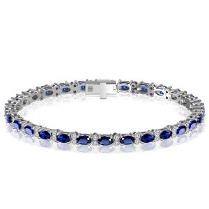 Bracelets - Italo Oval Cut Blue Sapphire Bracelet For Wedding, Apparel & Accessories, Italo jewelry - Online Catalog