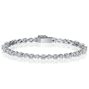 Bracelets - Italo Marquise & Round Cut Tennis Bracelet For Wedding, Apparel & Accessories, Italo jewelry - Online Catalog