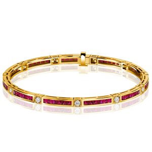 Bracelets - Italo Princess Cut Ruby Sapphire Tennis Bracelet For Wedding, Apparel & Accessories, Italo jewelry - Online Catalog