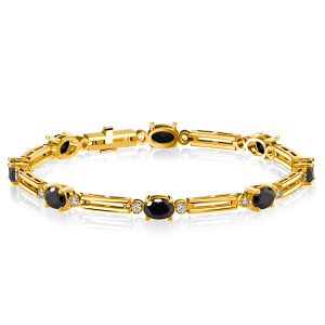 Bracelets - Italo Vintage Oval Cut Black Sapphire Bracelet For Wedding, Apparel & Accessories, Italo jewelry - Online Catalog