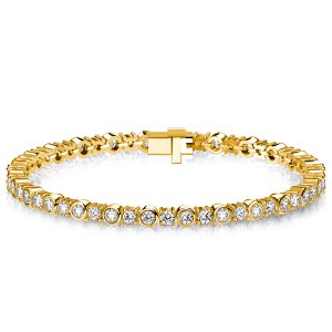 Bracelets - Italo Bezel-Set Round Cut Bracelet For Wedding, Apparel & Accessories, Italo jewelry - Online Catalog