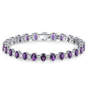 Bracelets - Italo Oval Cut Amethyst Tennis Bracelet For Wedding, Apparel & Accessories, Italo jewelry - Online Catalog