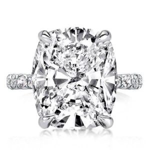 Unique rings - Italo Cushion Cut Engagement Ring Affordable With Hidden Halo, Italo jewelry - Online Catalog
