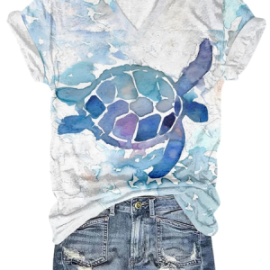 Casual Turtle Loose T-Shirt, T-shirts, Lilicloth.com