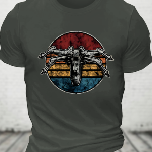 Retro Fighter Cotton T-Shirt, T-shirts, Lilicloth.com