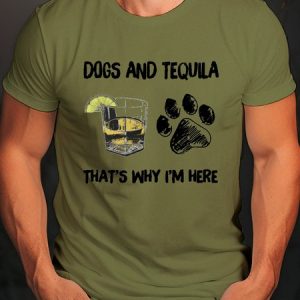 Dogs And Tequila Crew Neck T-Shirt, T-shirts, Lilicloth.com