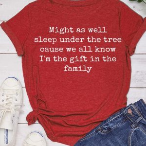 Christmas Humor Letter Casual Shirts & Tops, T-shirts, Lilicloth.com