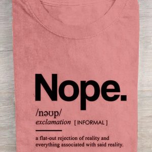 NOPE ART PRINT CASUAL T-SHIRT, T-shirts, Lilicloth.com