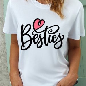 Lilicloth X Paula Best Friends With Heart Womens T-Shirt, T-shirts, Lilicloth.com