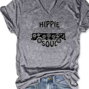 Hippie Soul Funny Print Shirts & Tops, T-shirts, Lilicloth.com