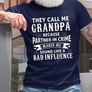 Grandpa Funny Letter Print Cotton T-Shirt, T-shirts, Lilicloth.com