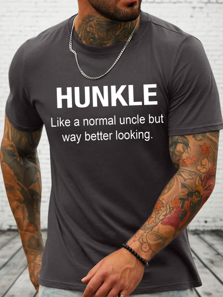 Cotton Funny Hunkle Casual Loose Crew Neck T-Shirt, T-shirts, Lilicloth.com