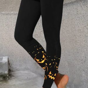 Casual Halloween Long Leggings, Leggings, color:Black|size:XXL, catalog Noracora shop