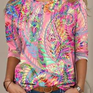 Women's Long Sleeve Tee T-shirt Spring/Fall Plain Jersey Crew Neck Daily Going Out Casual Top, JustFashionNow T-Shirts, color:Pink|size:XXL,