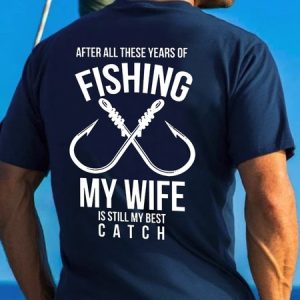 Funny Fishing Husband Double Sided Print Crew Neck T-Shirt, T-shirts, Lilicloth.com