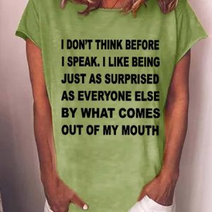 Funny Words Women Casual Cotton-Blend T-Shirt, T-shirts, Lilicloth.com