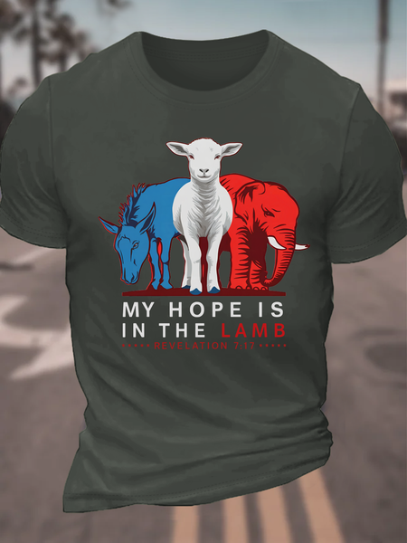 My Hope Is In The Lamb Cotton T-Shirt, T-shirts, Lilicloth.com