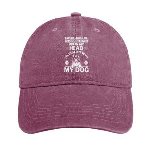 I Might Look Like I’m Listening To You But In My Head I’m Playing With My Dog Adjustable Denim Hat, Men's Hats, Lilicloth.com
