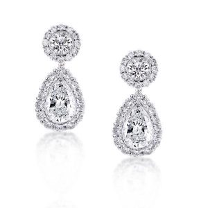 Earrings - Classic Halo Round Drop Earrings, Apparel & Accessories, Italo jewelry - Online Catalog