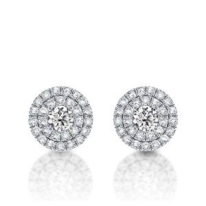 Earrings - Italo Halo Created White Sapphire Stud Earrings, Apparel & Accessories, Italo jewelry - Online Catalog