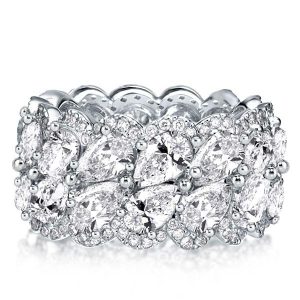 eternity band - Italo Wide Band Ring For Ladies Eternity Band Silver Cocktail Rings For Women, Italo jewelry - Online Catalog