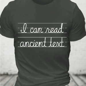 Ancient Text Cotton T-Shirt, T-shirts, Lilicloth.com