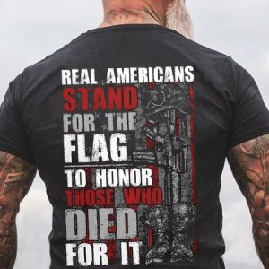 STAND FOR THE FLAG Short Sleeve Cotton T-shirt, T-shirts, Lilicloth.com