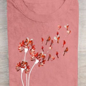 Red Cardinal Cotton T-shirt, T-shirts, Lilicloth.com