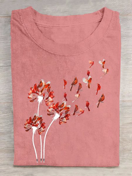 Red Cardinal Cotton T-shirt, T-shirts, Lilicloth.com