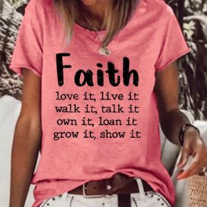 Faith WomenвЂs Short Sleeve Crew Neck Shift T-shirt, T-shirts, Lilicloth.com