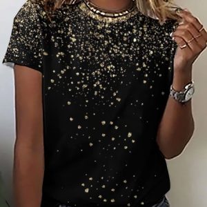 WomenвЂ™s Abstract Art Pattern Casual Crew Neck Abstract T-Shirt, T-shirts, Lilicloth.com