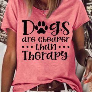 Womens Dog Lover Casual T-Shirt, T-shirts, Lilicloth.com