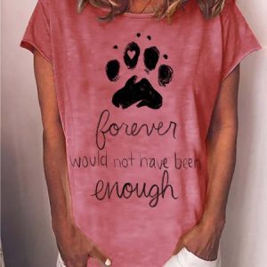 Women Dog Animal Printing Casual Cotton-Blend T-Shirt, T-shirts, Lilicloth.com