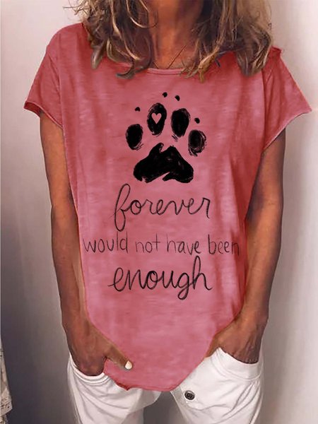 Women Dog Animal Printing Casual Cotton-Blend T-Shirt, T-shirts, Lilicloth.com