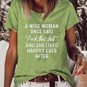 A Wise Woman Round Neck Short Sleeve T-shirt, T-shirts, Lilicloth.com