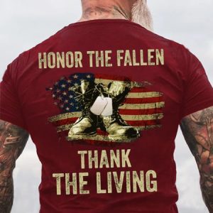 The Fallen Thank The Living Military Memorial Day Short Sleeve T-Shirt, T-shirts, Lilicloth.com