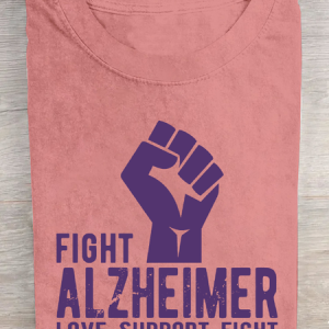 Fight Alzheimer, Support Alzheimer Awareness Cotton T-Shirt, T-shirts, Lilicloth.com