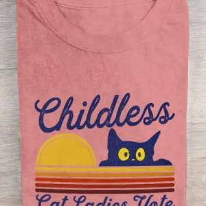 Childless Cat Ladies Vote Rosie The Riveter 2024 Vintage  Cotton T-shirt, T-shirts, Lilicloth.com