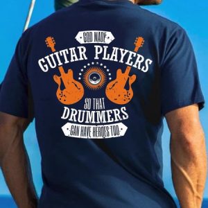 God Made Bass Players Back Print Casual T-Shirt, T-shirts, Lilicloth.com