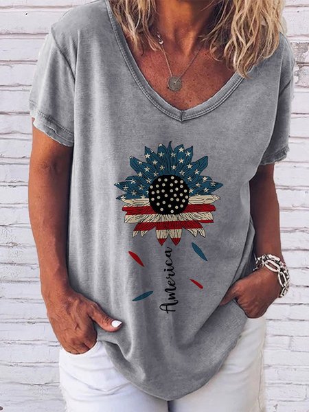 Sunflower America Independence Day Tee, T-shirts, Lilicloth.com