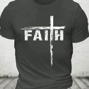 Faith Cross Cotton T-Shirt, T-shirts, Lilicloth.com