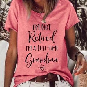 I 'M Not Retired I 'M A Full-Time Grandma Long Sleeve Shift Cotton-Blend Shirts, T-shirts, Lilicloth.com