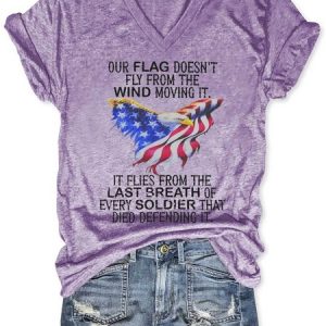 Our Flag Does Not Fly The Wind Moving Women’s Short Sleeve T-Shirt, T-shirts, Lilicloth.com