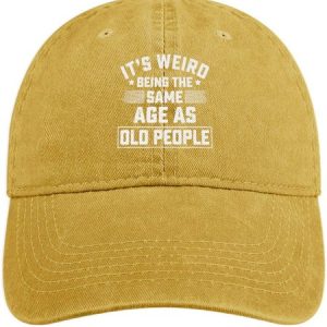 Men's It Is Weird Being The Same Age As Old People Funny Graphic Printing Regular Fit Adjustable Denim Hat Regular Fit Adjustable Denim Hat, Men's Hats, Lilicloth.com