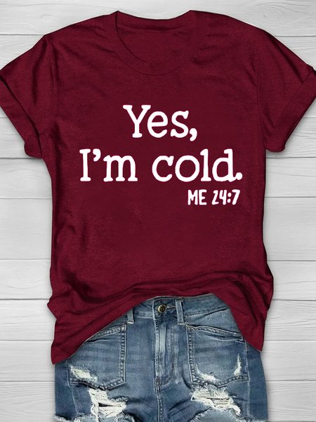 Cotton Casual Summer Text Letters Short Sleeve Loose Crew Neck H-Line T-shirt, T-shirts, Lilicloth.com