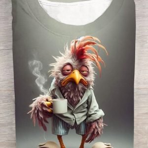 Crew Neck Casual Jersey Chicken T-Shirt, T-shirts, Lilicloth.com