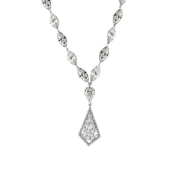 necklaces - Marquise Cut Pendant Necklace, Italo jewelry - Online Catalog