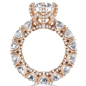 unique engagement rings - Rose Gold Eternity Round Engagement Ring, Italo jewelry - Online Catalog