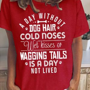 Funny Dog Lover Letter Regular Fit Short sleeve Top, T-shirts, Lilicloth.com