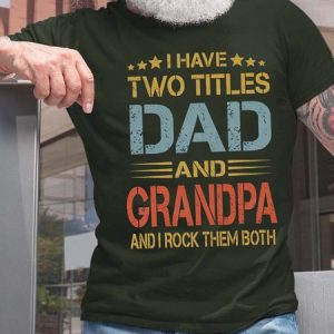 Men Dad Grandpa Two Titles Letters Casual Fit T-Shirt, T-shirts, Lilicloth.com